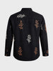 Men's Black Relaxed Fit Embroidered Casual Shirts