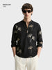 Men's Black Relaxed Fit Embroidered Casual Shirts