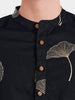 Men's Black Relaxed Fit Embroidered Casual Shirts