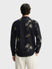 Men's Black Relaxed Fit Embroidered Casual Shirts