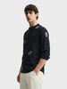 Men's Black Relaxed Fit Embroidered Casual Shirts