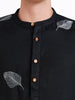 Men's Black Relaxed Fit Embroidered Casual Shirts