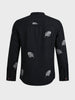 Men's Black Relaxed Fit Embroidered Casual Shirts