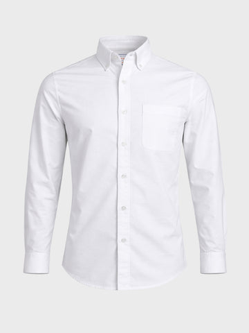 Men's White Slim Fit Solid Casual Shirt