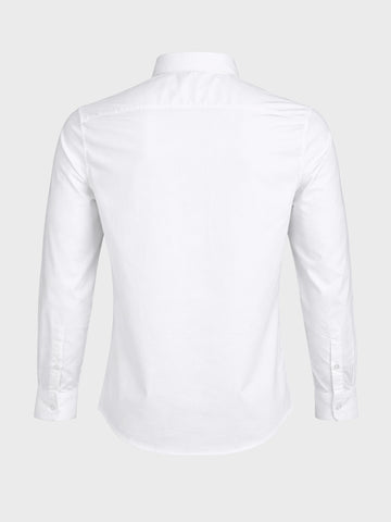 Men's White Slim Fit Solid Casual Shirt