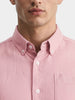 Men's Pink Slim Fit Solid Casual Shirt