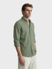 Men's Green Oversized Fit Solid Casual Shirt