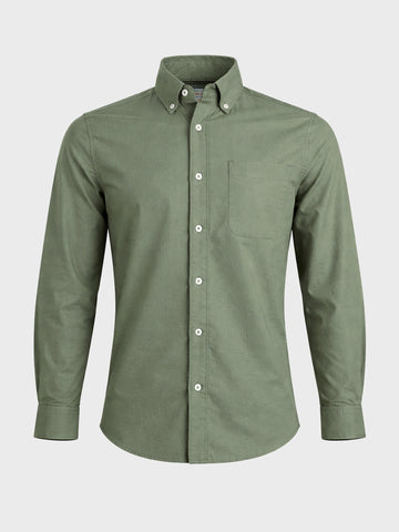 Men's Green Oversized Fit Solid Casual Shirt