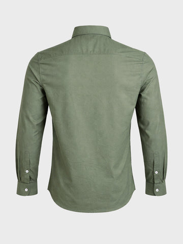 Men's Green Oversized Fit Solid Casual Shirt