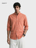Men's Orange Slim Fit Solid Casual Shirt