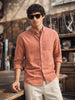 Men's Orange Slim Fit Solid Casual Shirt