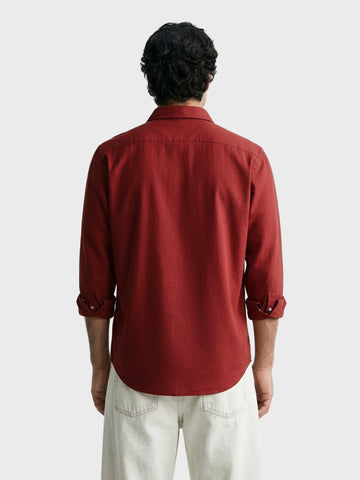Men's Rust Slim Fit Solid Casual Shirt