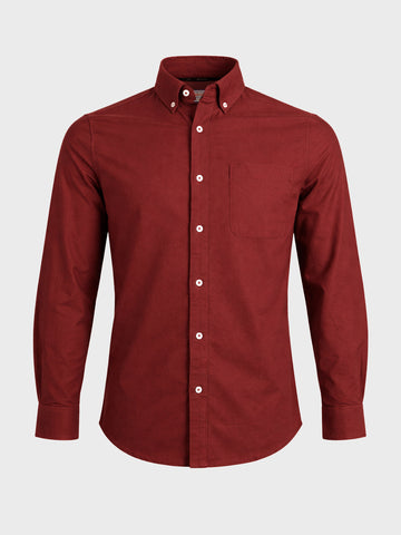 Men's Rust Slim Fit Solid Casual Shirt