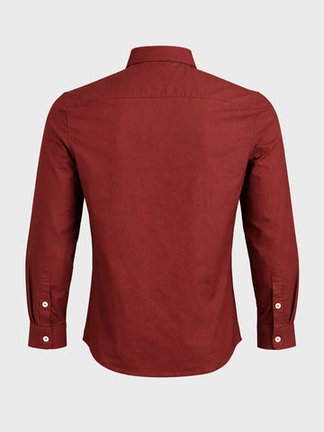 Men's Rust Slim Fit Solid Casual Shirt