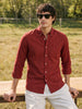 Men's Rust Slim Fit Solid Casual Shirt