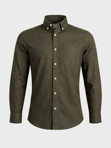 Men's Green Slim Fit Solid Casual Shirt