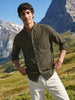 Men's Green Slim Fit Solid Casual Shirt