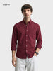 Men's Maroon Slim Fit Solid Casual Shirt