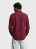 Men's Maroon Slim Fit Solid Casual Shirt