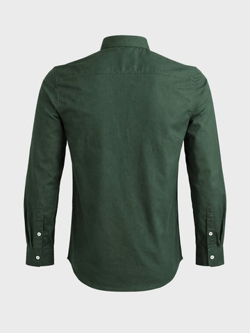 Men's Green Slim Fit Solid Casual Shirt