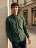 Men's Green Slim Fit Solid Casual Shirt