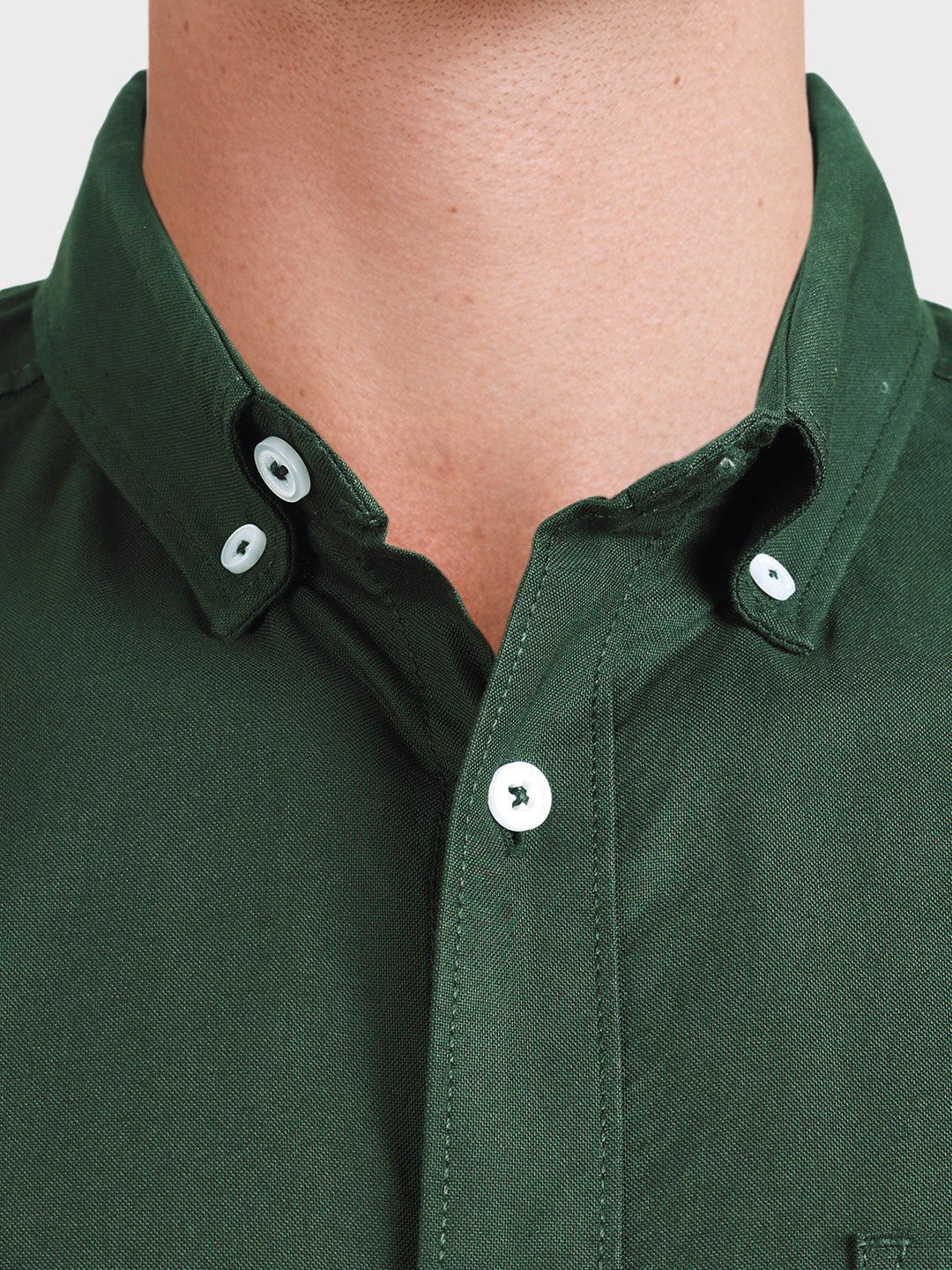 Men's Green Slim Fit Solid Casual Shirt