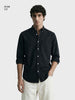 Men's Black Slim Fit Solid Casual Shirt