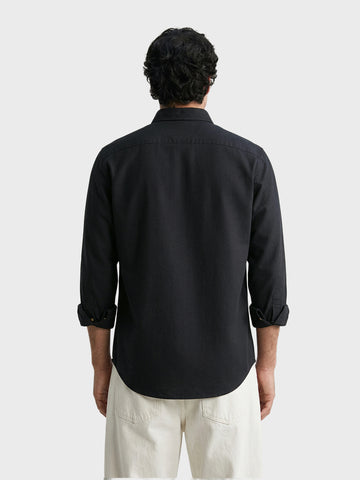 Men's Black Slim Fit Solid Casual Shirt