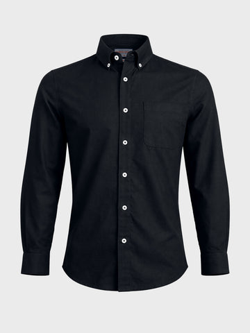 Men's Black Slim Fit Solid Casual Shirt