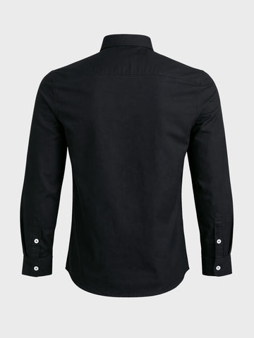 Men's Black Slim Fit Solid Casual Shirt