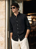 Men's Black Slim Fit Solid Casual Shirt