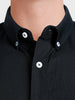 Men's Black Slim Fit Solid Casual Shirt