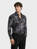 Men's Black Slim Fit Printed Casual Shirt