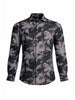 Men's Black Slim Fit Printed Casual Shirt