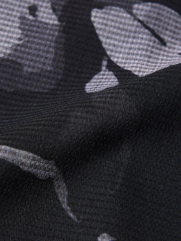 Men's Black Slim Fit Printed Casual Shirt