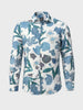 Men's Blue Slim Fit Printed Casual Shirt
