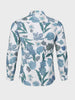 Men's Blue Slim Fit Printed Casual Shirt