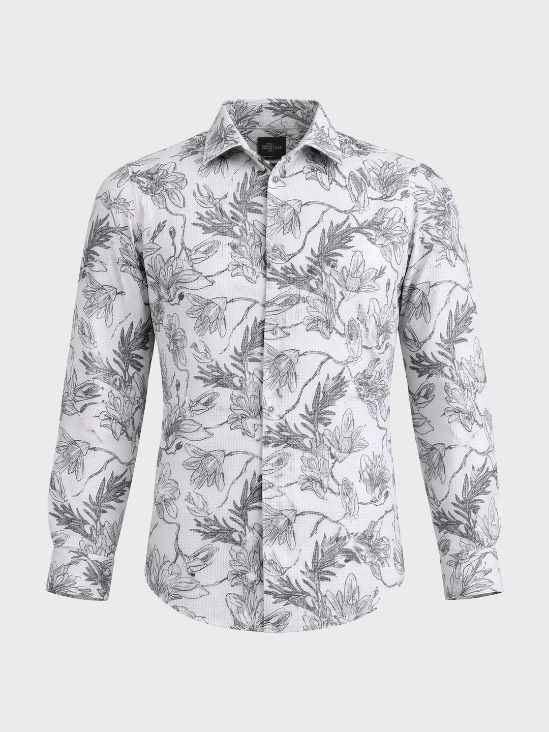 Men's White Slim Fit Printed Casual Shirt
