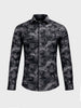 Men's Black Slim Fit Printed Casual Shirt