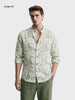 Men's Green Slim Fit Printed Casual Shirt