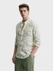 Men's Green Slim Fit Printed Casual Shirt