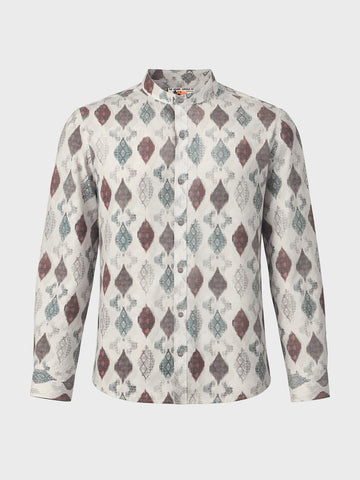 Men's Brown Slim Fit Printed Casual Shirt