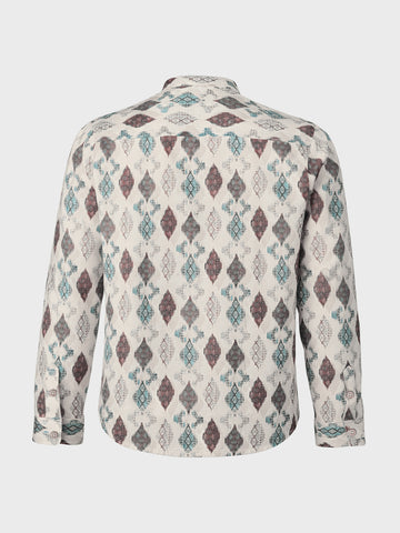 Men's Brown Slim Fit Printed Casual Shirt