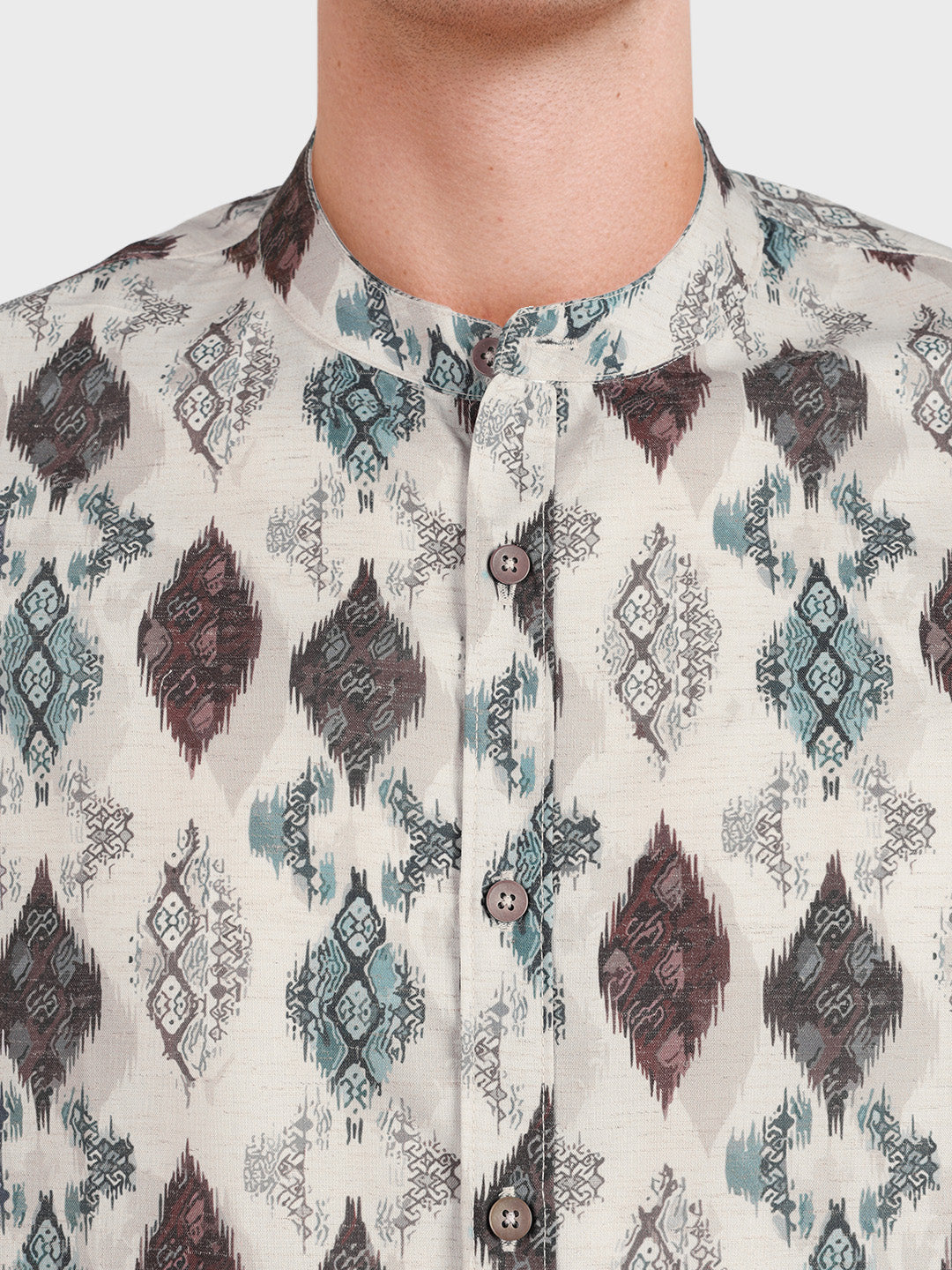 Men's Brown Slim Fit Printed Casual Shirt