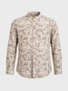 Men's Beige Slim Fit Printed Casual Shirt