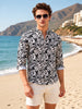 Men's Black Relaxed Fit Printed Casual Shirt