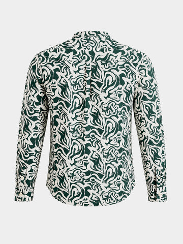 Men's Green Relaxed Fit Printed Casual Shirt