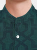 Men's Green Relaxed Fit Printed Casual Shirt