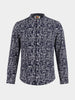 Men's Blue Regular Fit Printed Casual Shirt