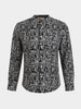 Men's Black Regular Fit Printed Resort Wear Shirt